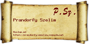 Prandorfy Szelim névjegykártya